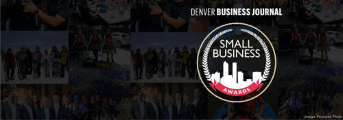 Circular logo that reads " Denver Business Journal Small Business Awards"
